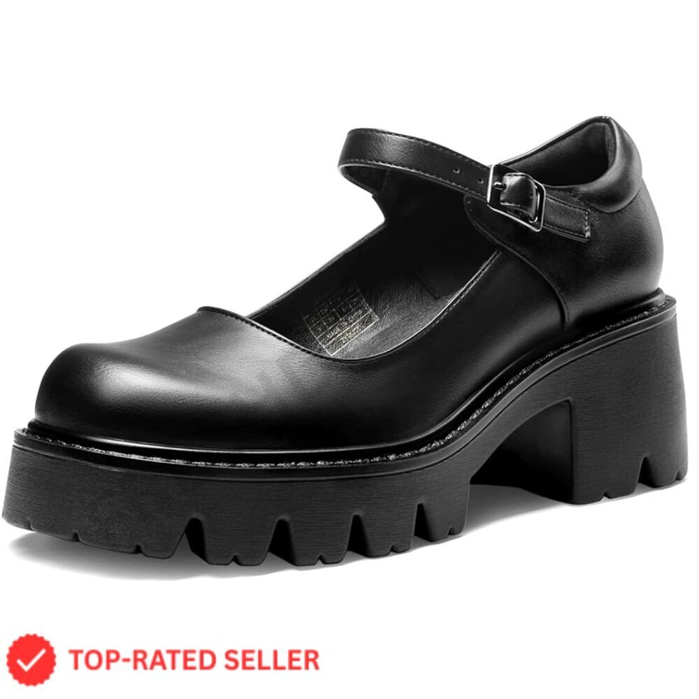 Chunky Platform Mary Jane Pumps Retro Y2K Ankle Strap Dress Shoes